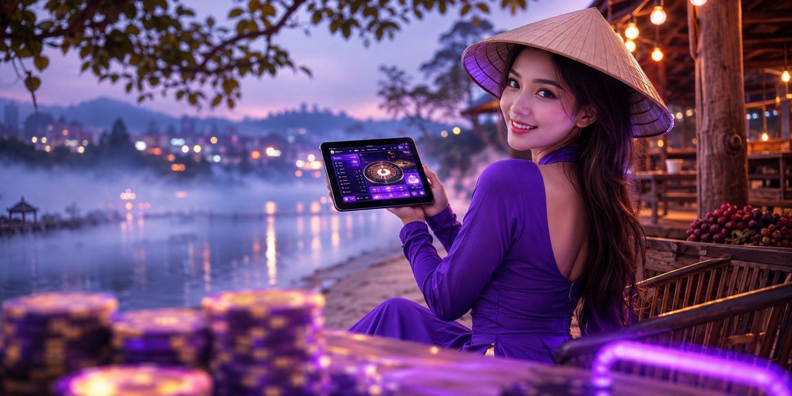 Người dùng xem kết quả cá cược tại quán cà phê Đà Lạt với không khí buổi chiều